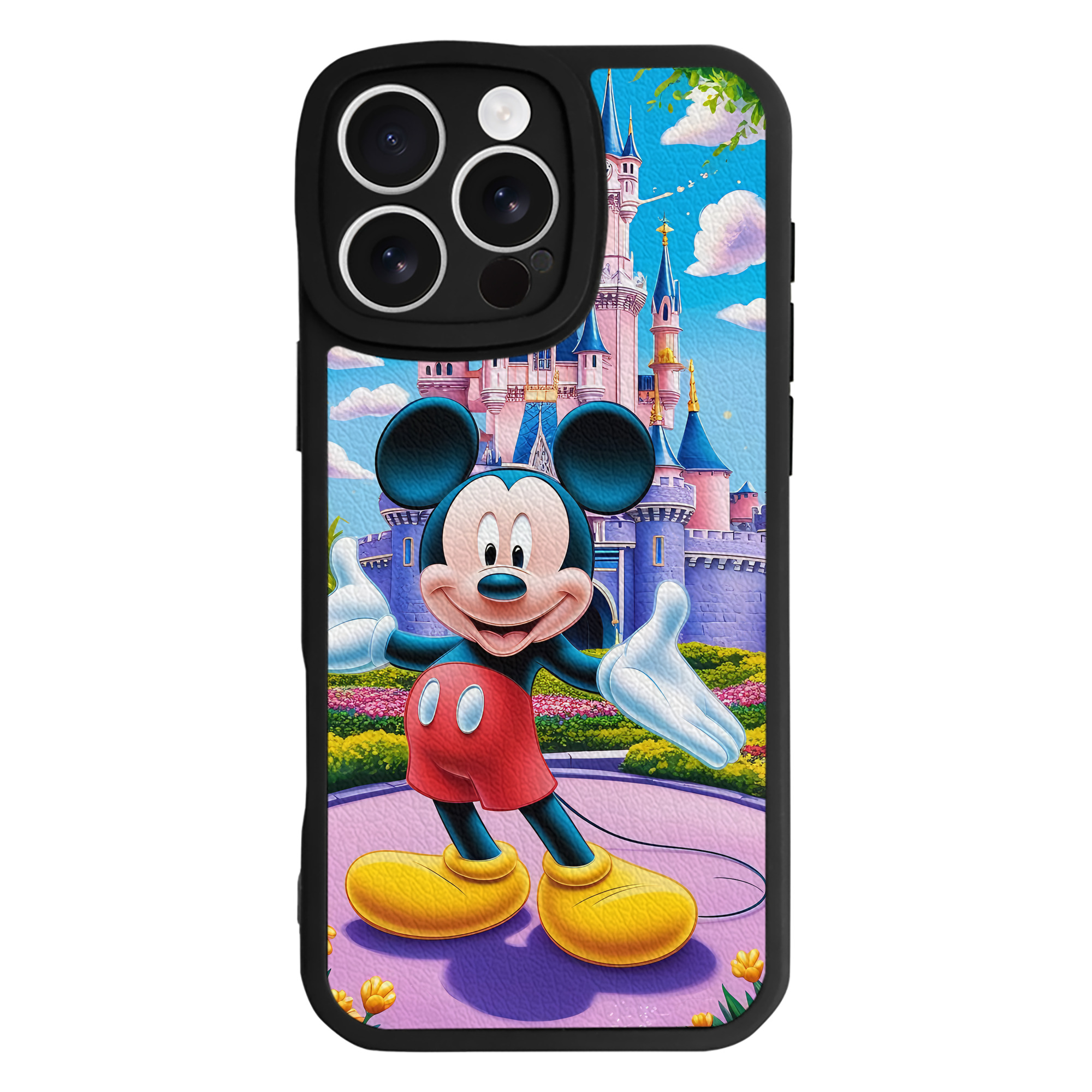 （画像用） ミッキーマウス Mickey Mouse 【iPhone 16シリーズ対応】シリコンスマホケース（レザー調） 材質：シリコン